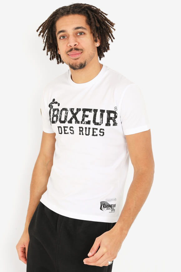 Boxeur des Rues T-Shirt | White + Black | Herren  | L von Boxeur des Rues