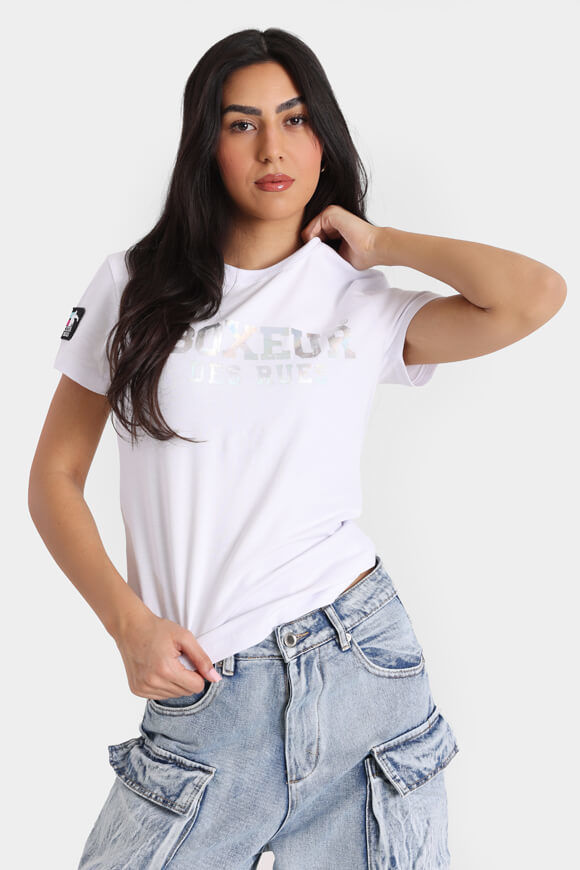 Boxeur des Rues T-Shirt | White + Silver | Damen  | S von Boxeur des Rues