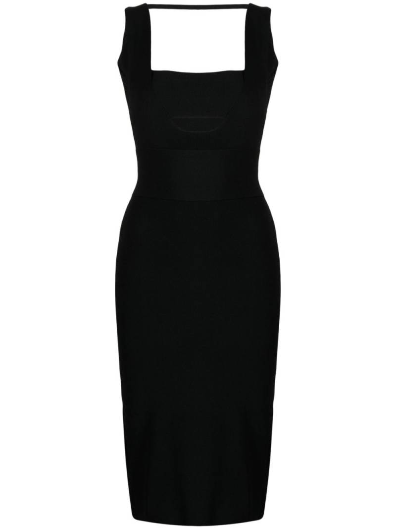 Boyarovskaya square-neck knitted midi dress - Black von Boyarovskaya