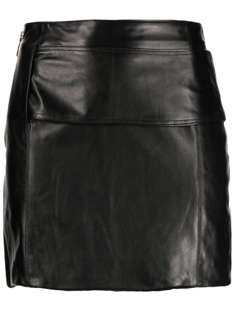 Boyarovskaya zip-up leather skirt - Black von Boyarovskaya