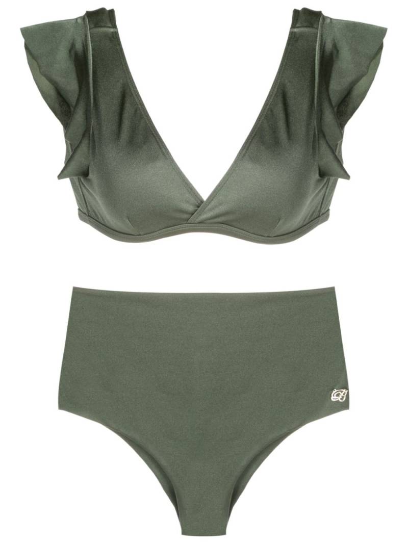 Brigitte V-neck high-waisted bikini - Green von Brigitte