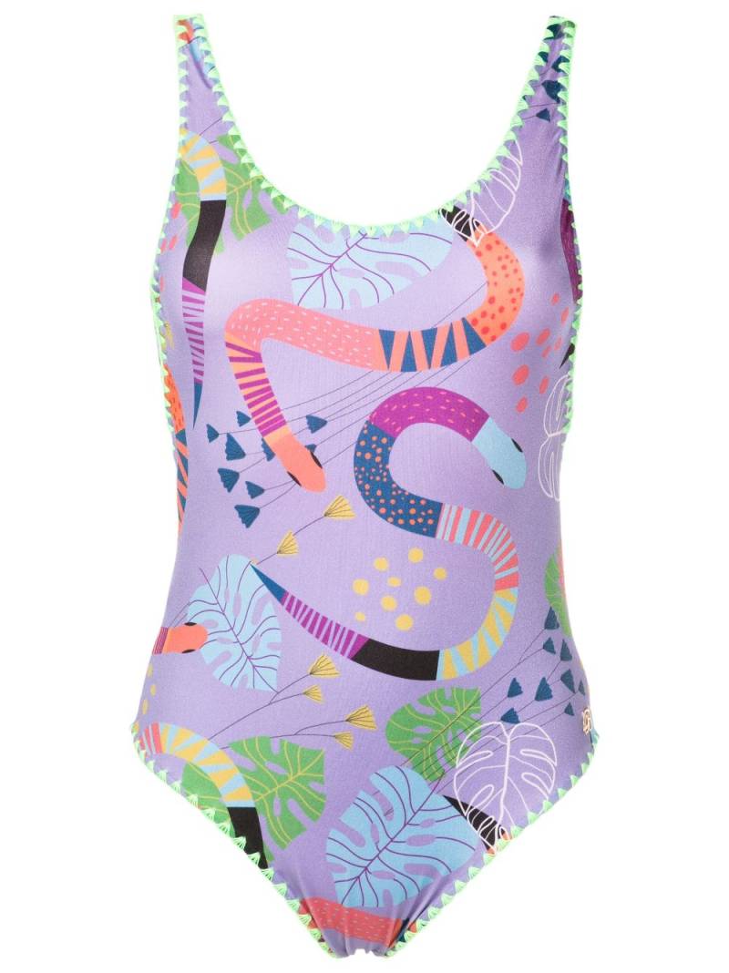 Brigitte abstract-print one-piece swimsuit - Purple von Brigitte