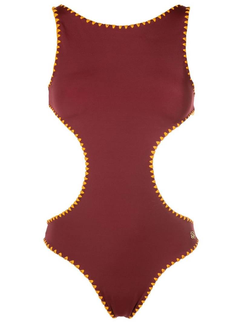 Brigitte contrast-stitch cut-out swimsuit - Red von Brigitte