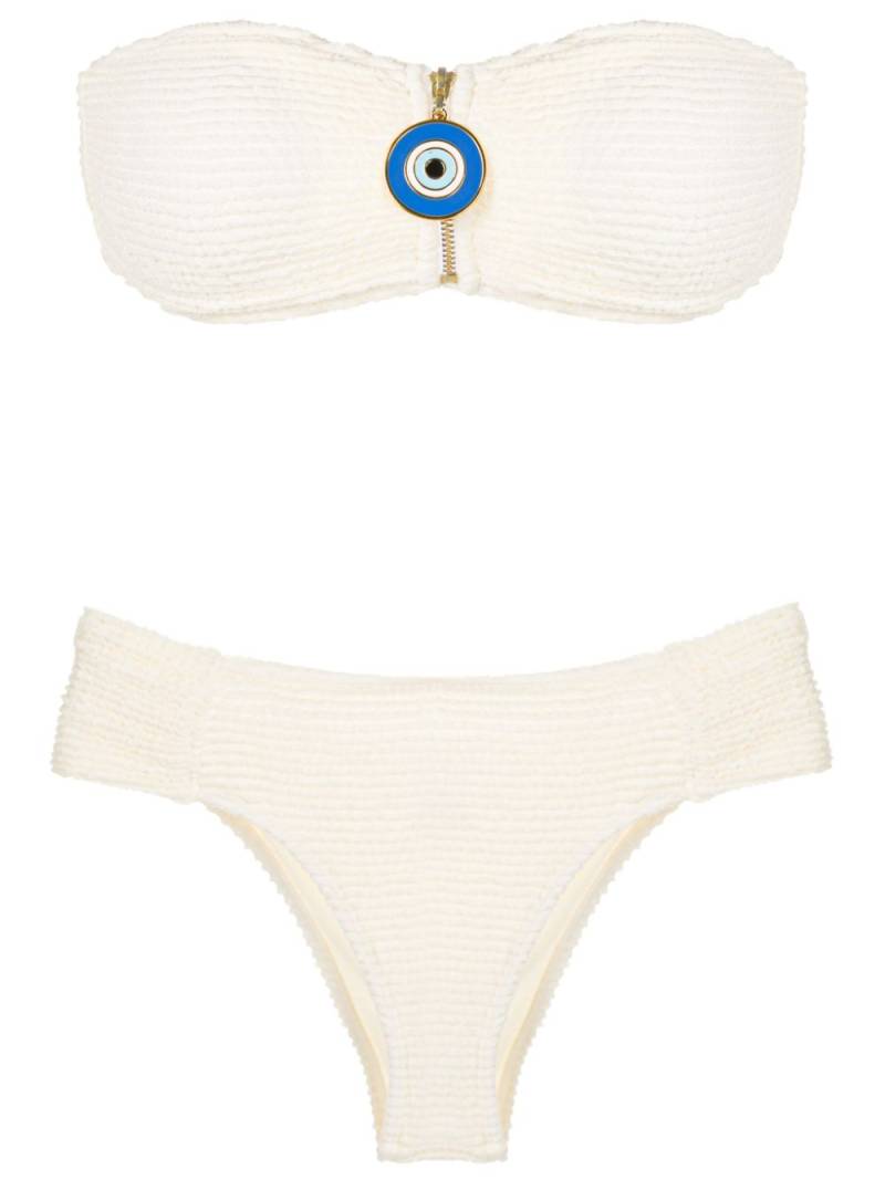 Brigitte evil-eye strapless bikini - White von Brigitte