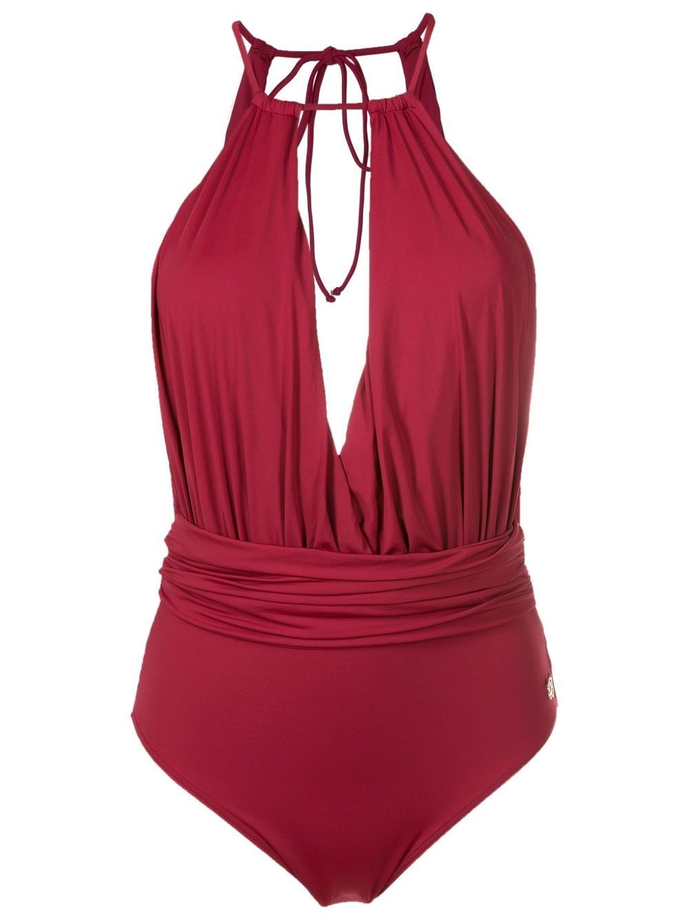 Brigitte keyhole-detail halterneck swimsuit - Red von Brigitte