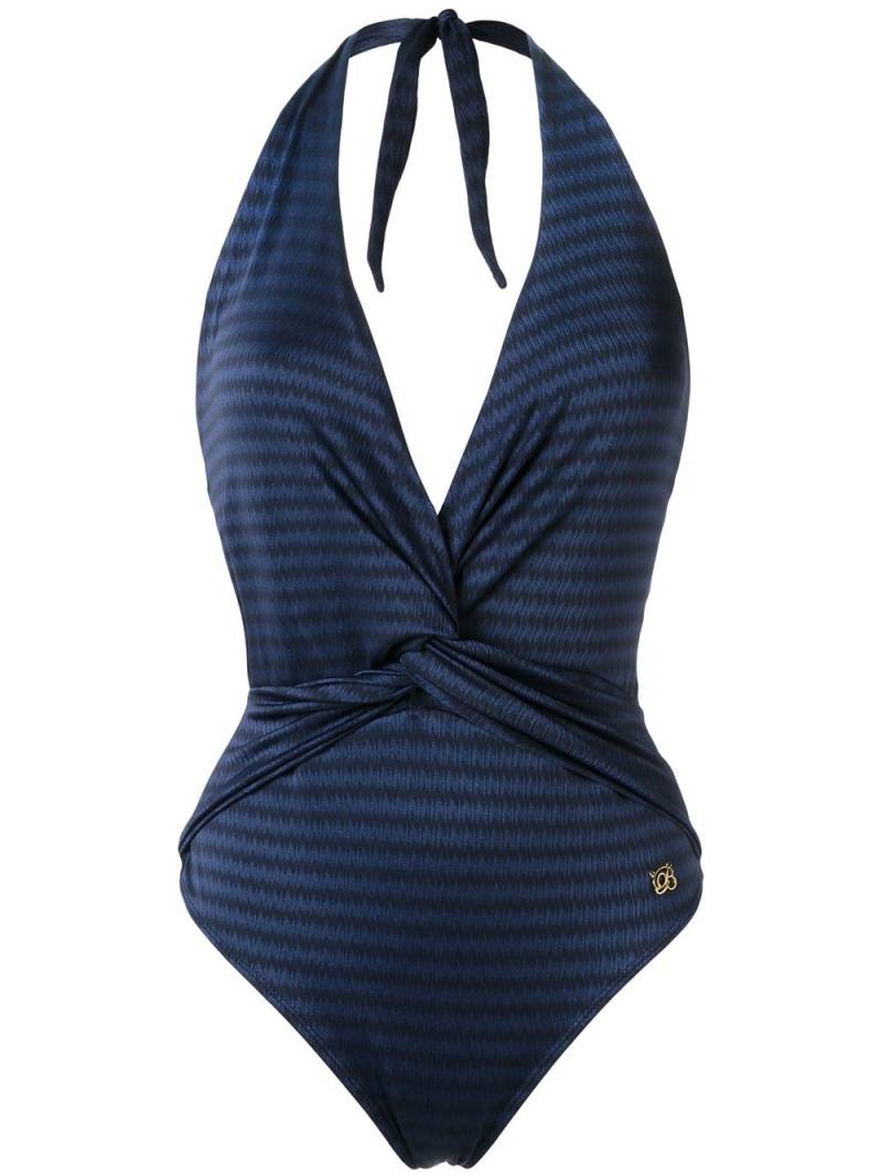 Brigitte plunge neck Aline swimsuit - Blue von Brigitte