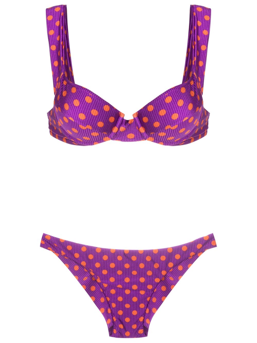 Brigitte polkadot-print underwire-cup bikini - Purple von Brigitte