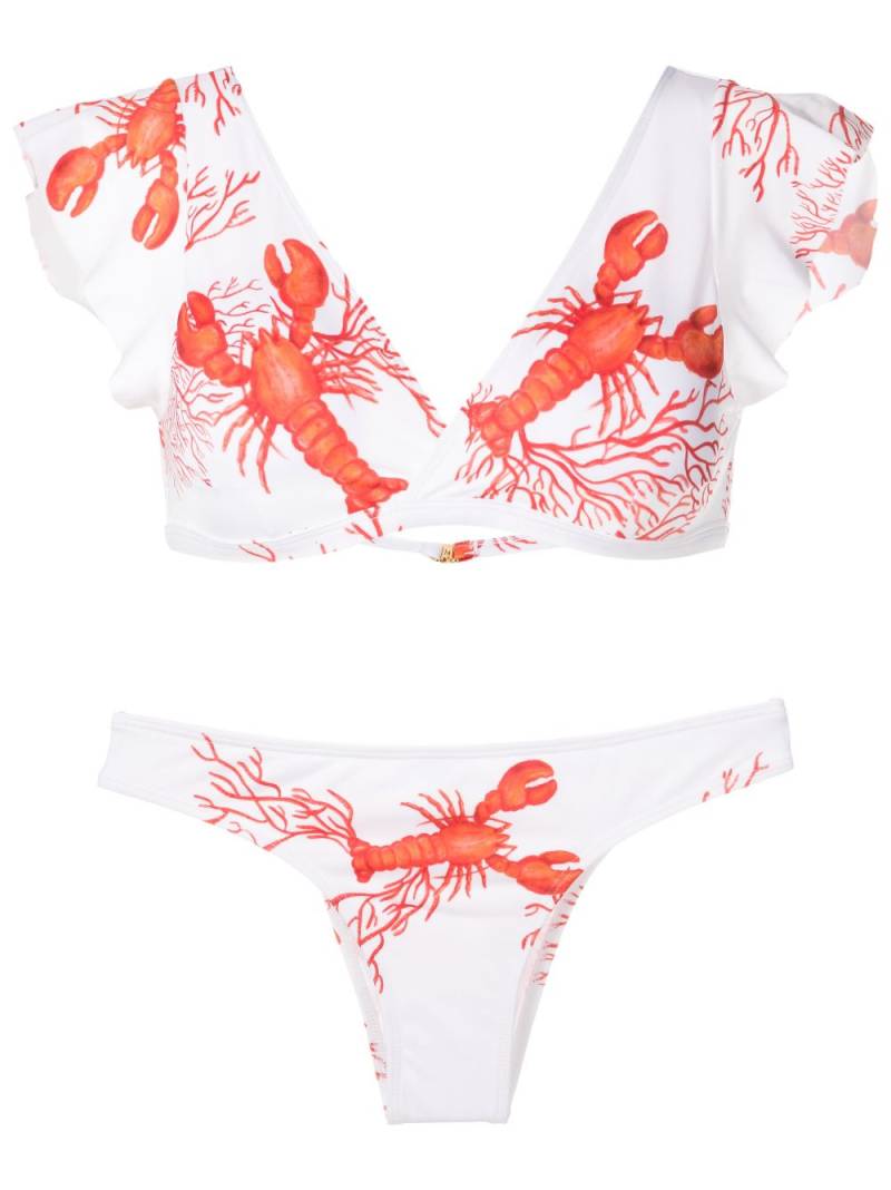 Brigitte sea life-print bikini set - White von Brigitte