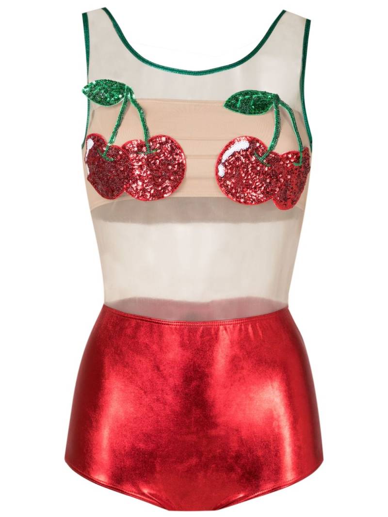 Brigitte sequin-embellished metallic one-piece - Red von Brigitte