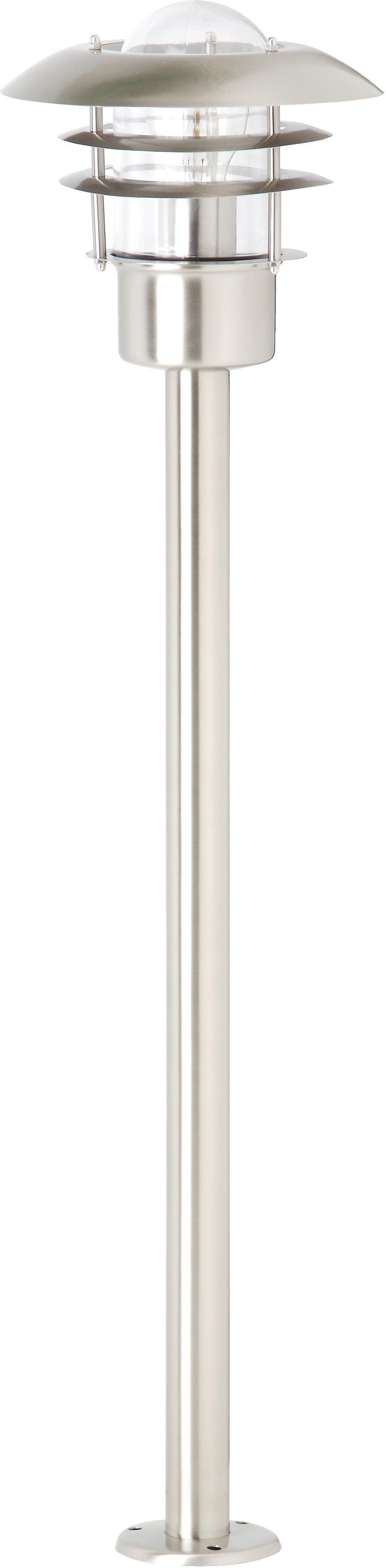 Brilliant Aussen-Stehlampe »TERRENCE«, 1 flammig, Leuchtmittel E27   ohne Leuchtmittel, 90 cm Höhe, Ø 22 cm, E27, IP44, Metall/Glas, edelstahl von Brilliant