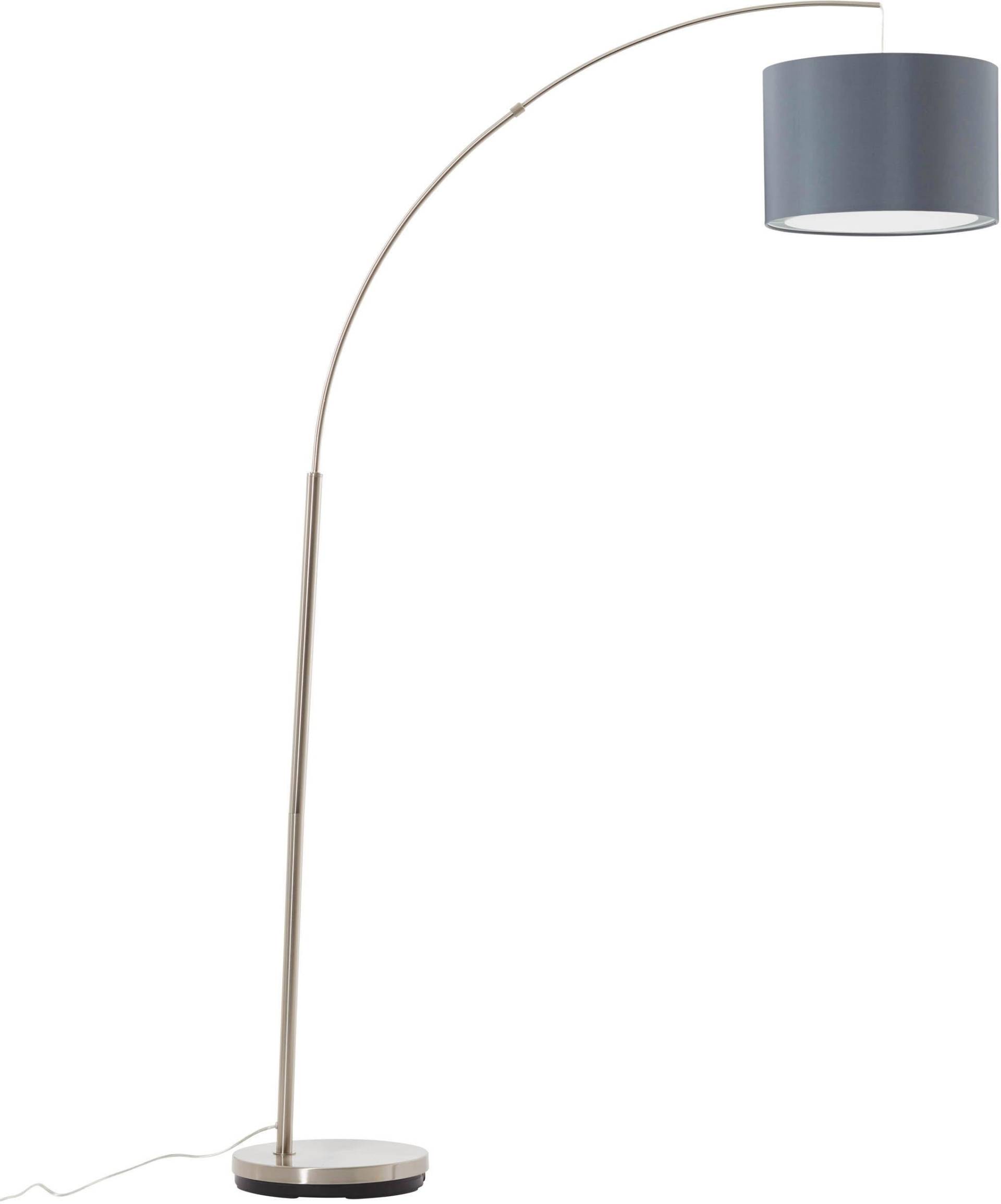 Brilliant Bogenlampe »Clarie«, 1 flammig, Leuchtmittel E27   ohne Leuchtmittel, 1,8m Höhe, E27 max. 60W, Stoffschirm, Metall/Textil von Brilliant