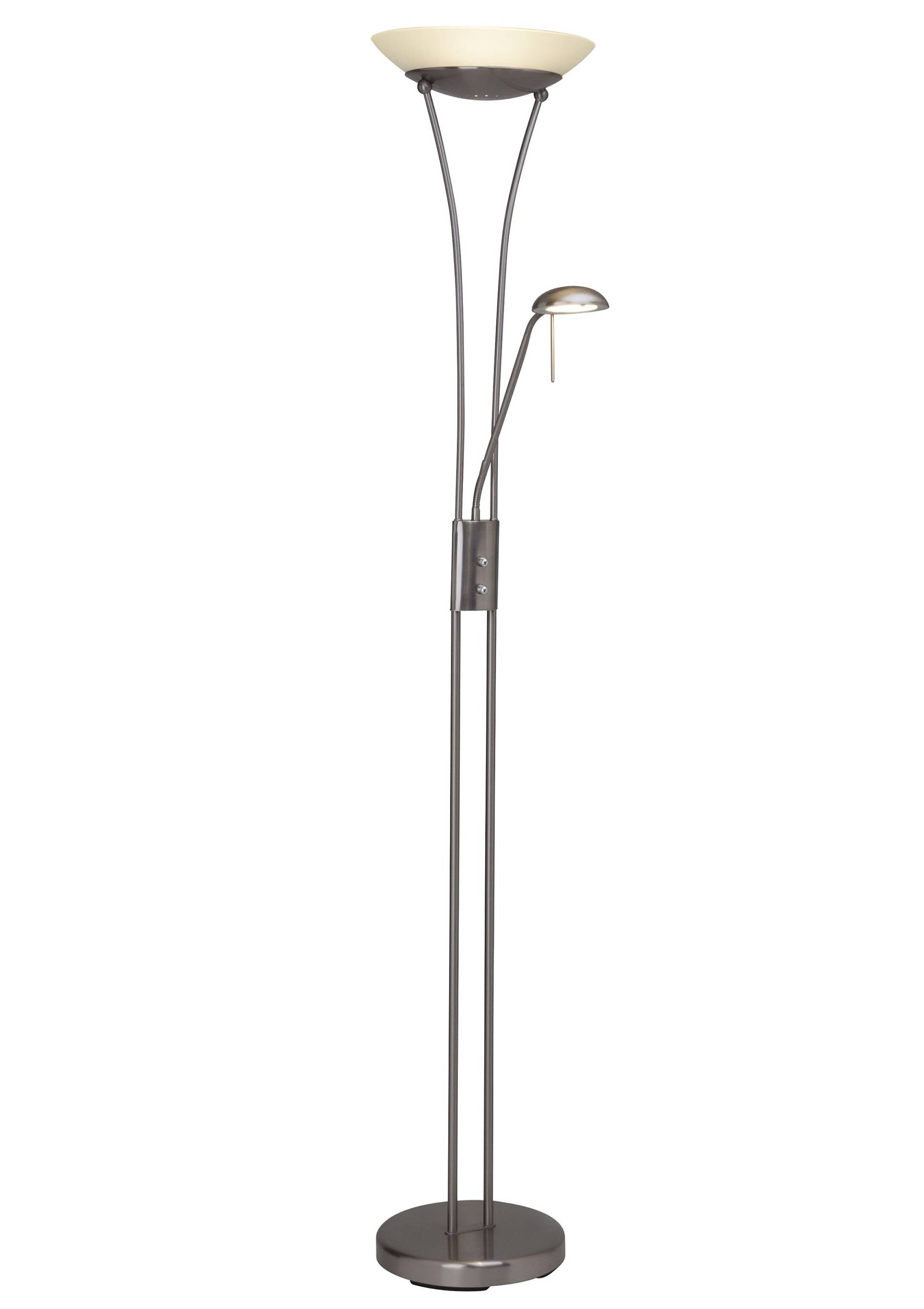 Brilliant LED Deckenfluter »Finn«, 2 flammig, Leuchtmittel LED-Modul LED fest integriert, Lesearm, H 179 cm, dimmbar, 2500 lm, warmweiss, Metall/Glas, eisen/weiss Brilliant LED Deckenfluter »Finn«, 2 flammig, Leuchtmittel LED-Modul LED fest integriert, Lesearm, H 179 cm, dimmbar, 2500 lm, warmweiss, Metall/Glas, eisen/weiss von Brilliant