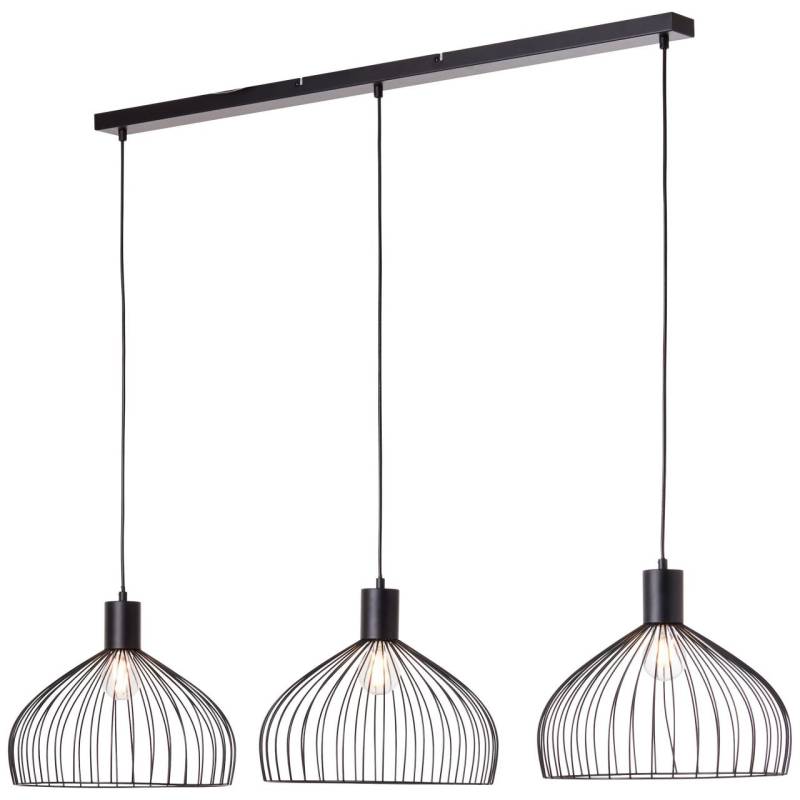 Brilliant Pendelleuchte »Blacky«, 3 flammig, Leuchtmittel E27   ohne Leuchtmittel, 3 flammig, 148 cm Höhe, kürzbar, E27, Metall, schwarz matt von Brilliant