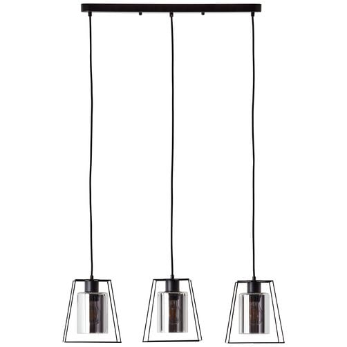 Brilliant Pendelleuchte »Luxor«, 3 flammig, Leuchtmittel E27   ohne Leuchtmittel, Hängelampe 3flg schwarz matt/cognac von Brilliant