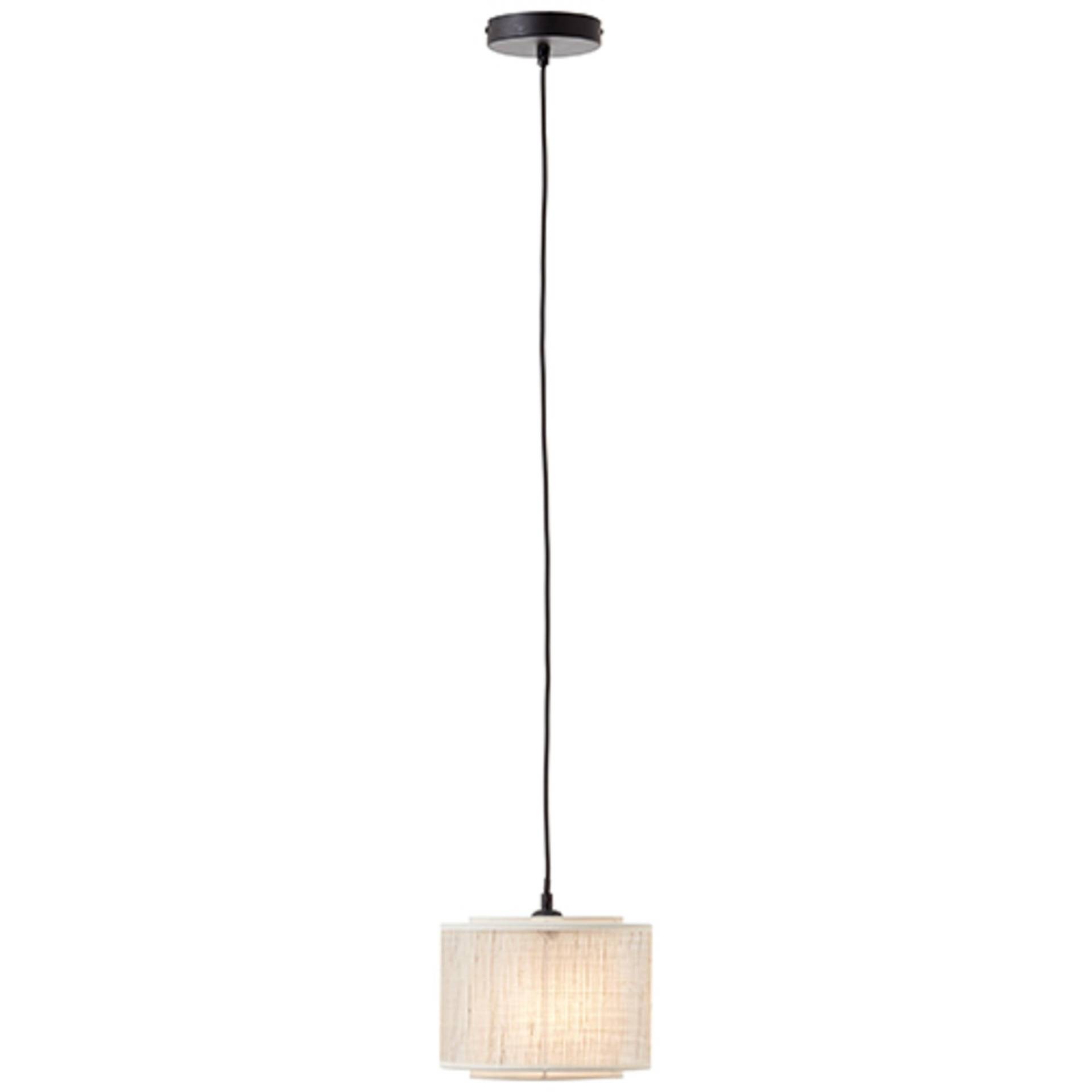 Brilliant Pendelleuchte »Odar«, 1 flammig, Leuchtmittel E27   ohne Leuchtmittel, 125,5 cm Höhe, Ø 22 cm, E27, Metall/Textil/Papier, schwarz/beige von Brilliant