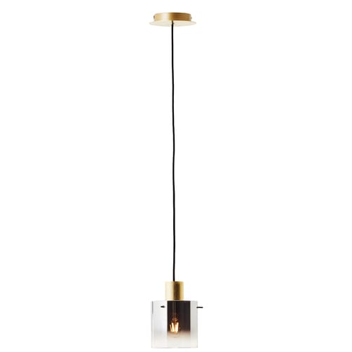 Brilliant Pendelleuchte »Osaki«, 1 flammig, Leuchtmittel E27   ohne Leuchtmittel, 150 cm Höhe, Kabellänge variabel, E27, Metall/Glas, gold/rauchglas von Brilliant