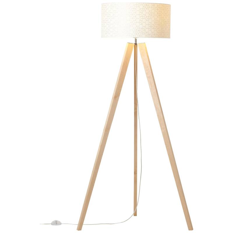 Brilliant Stehlampe »Galance«, 1 flammig, Leuchtmittel E27   ohne Leuchtmittel, Stehlampe 1flg holz hell/weiss von Brilliant