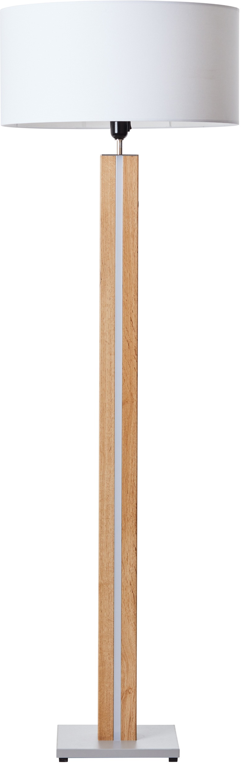 Brilliant Stehlampe »Magnus«, 1 flammig, Leuchtmittel E27   ohne Leuchtmittel, 155 cm Höhe, Ø 45 cm, LED-Dekolicht + E27, Holz/Textil, holz hell/weiss von Brilliant