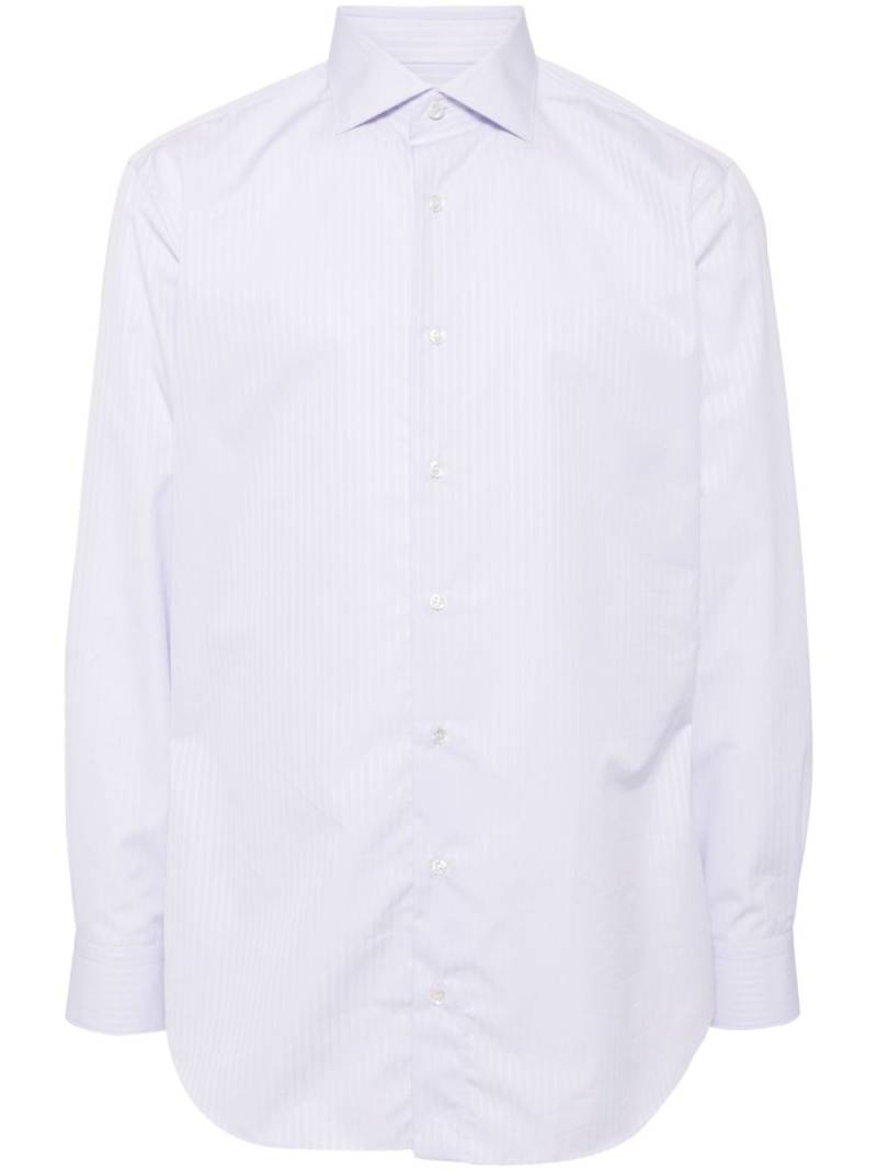 Brioni long-sleeve pinstripe-pattern shirt - White von Brioni