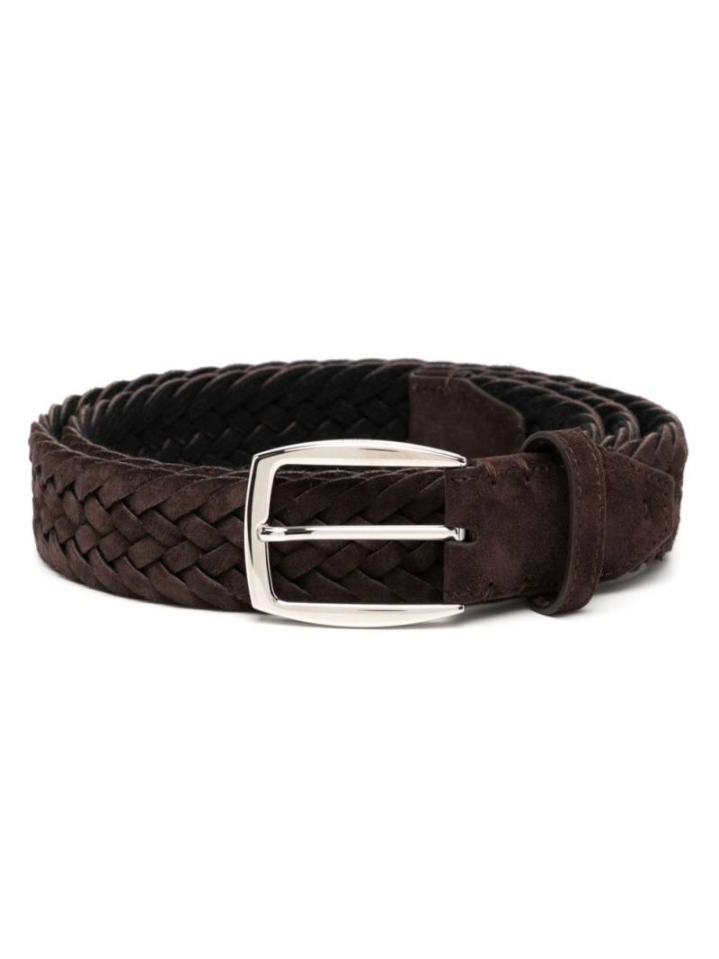 Brioni Nubuck braided belt - Brown von Brioni