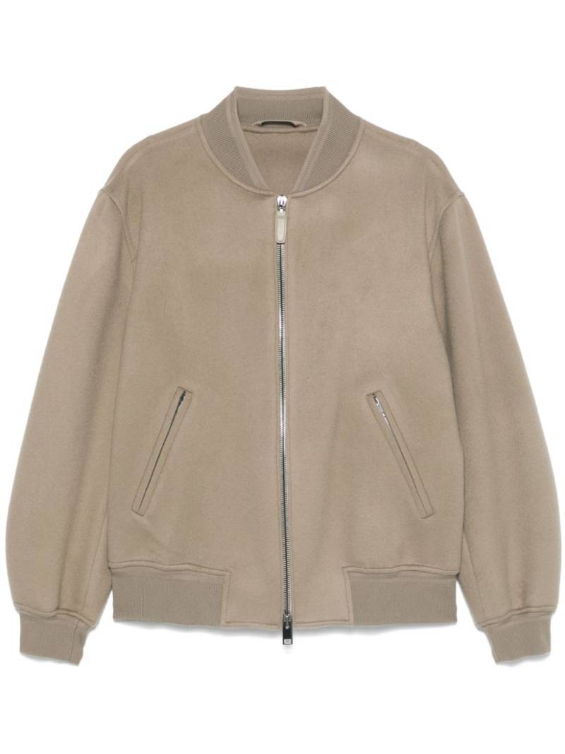 Brioni brushed-effect bomber jacket - Neutrals von Brioni