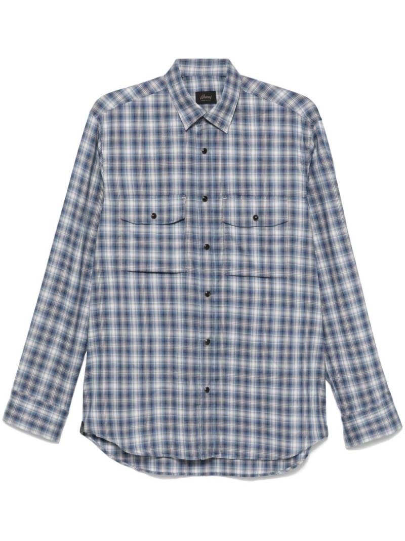 Brioni check-pattern shirt - Blue von Brioni