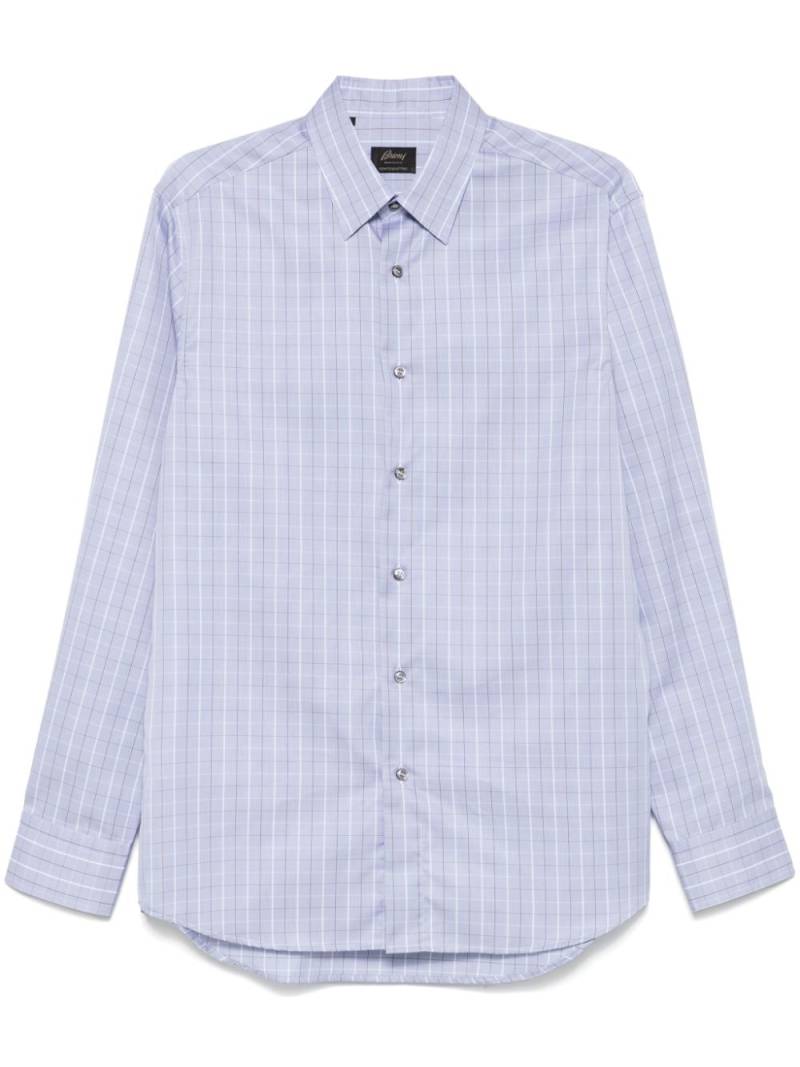 Brioni checked cotton shirt - Blue von Brioni