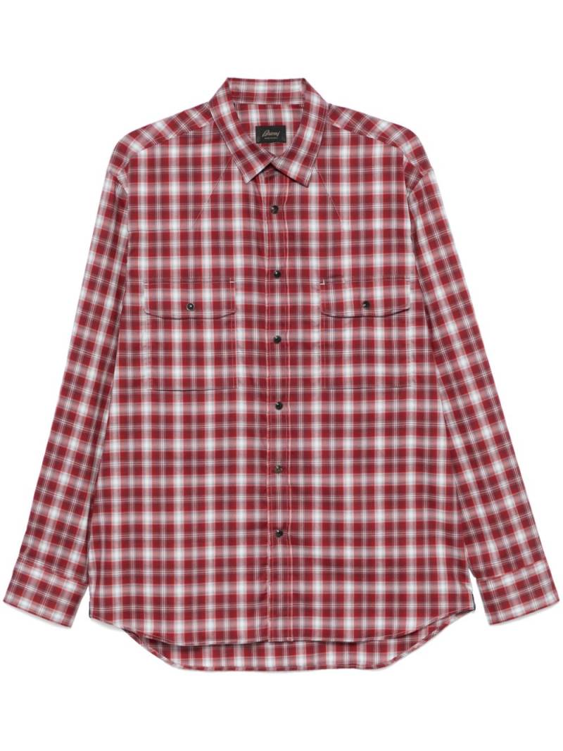 Brioni checked shirt - Red von Brioni