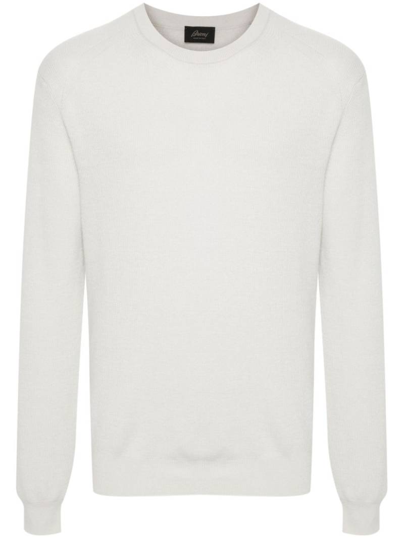 Brioni crew-neck ribbed jumper - Grey von Brioni