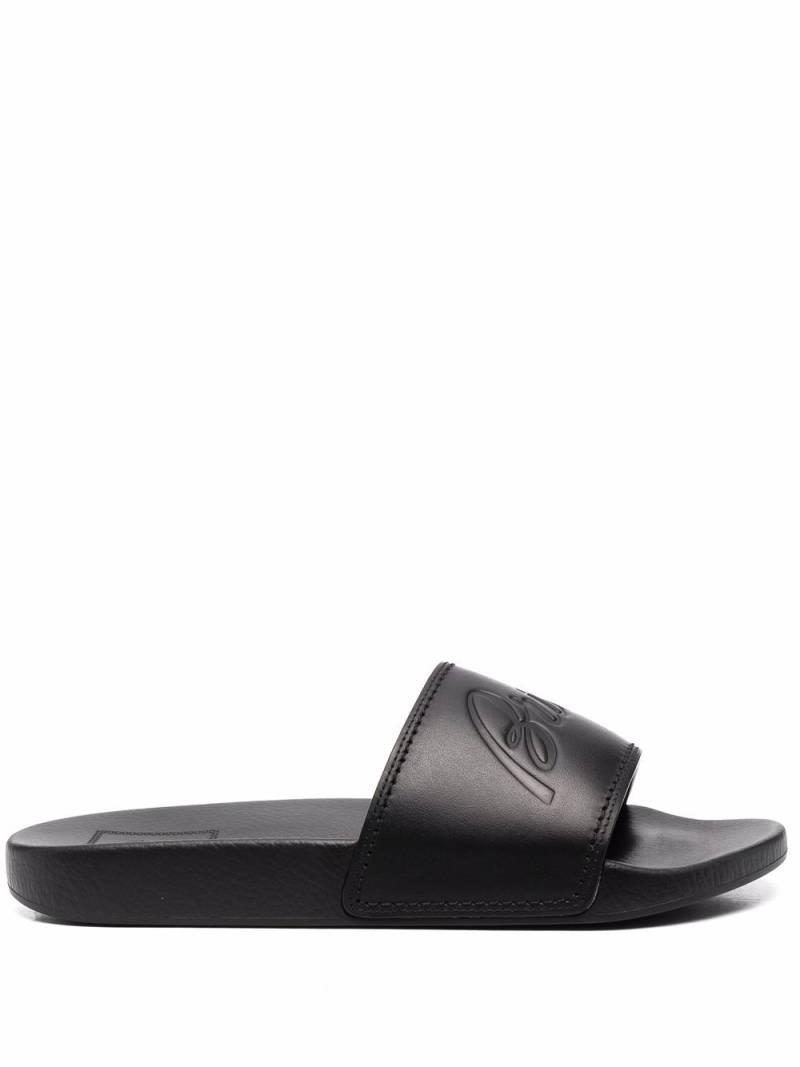 Brioni debossed-logo slides - Black von Brioni