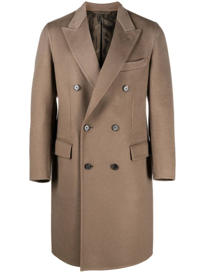 Brioni double-breasted buttoned coat - Brown von Brioni