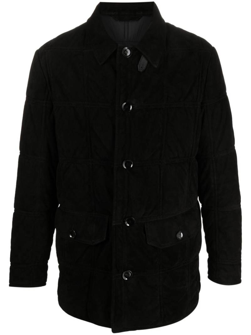 Brioni funnel-neck button-up jacket - Black von Brioni