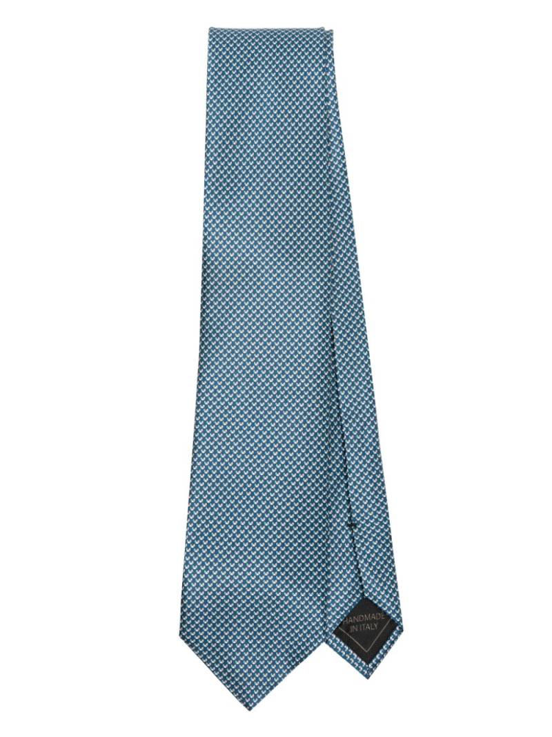 Brioni geometric-jacquard silk tie - Blue von Brioni