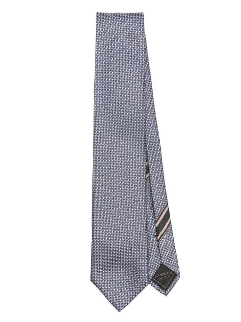 Brioni geometric-jacquard tie - Blue von Brioni