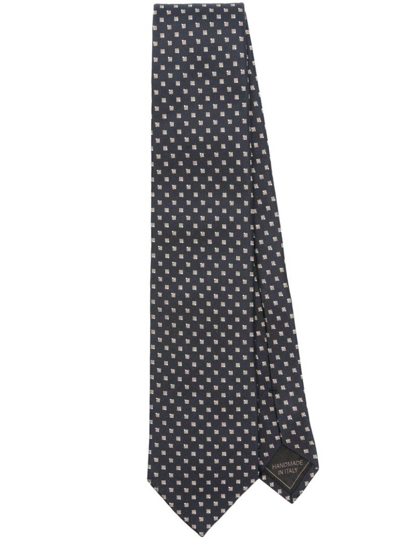 Brioni geometric-jacquard tie - Blue von Brioni