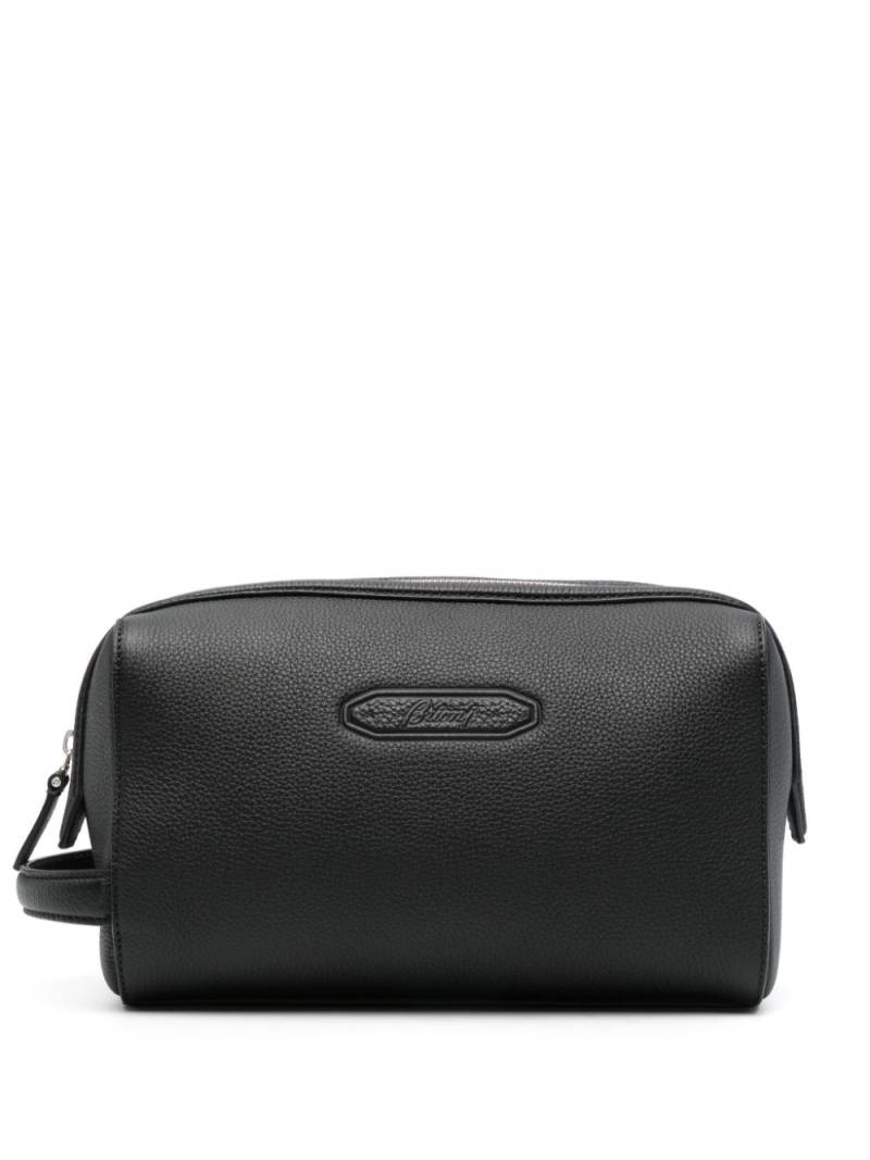 Brioni grained leather wash bag - Black von Brioni