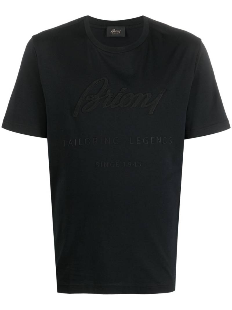 Brioni logo-appliqué cotton T-shirt - Black von Brioni