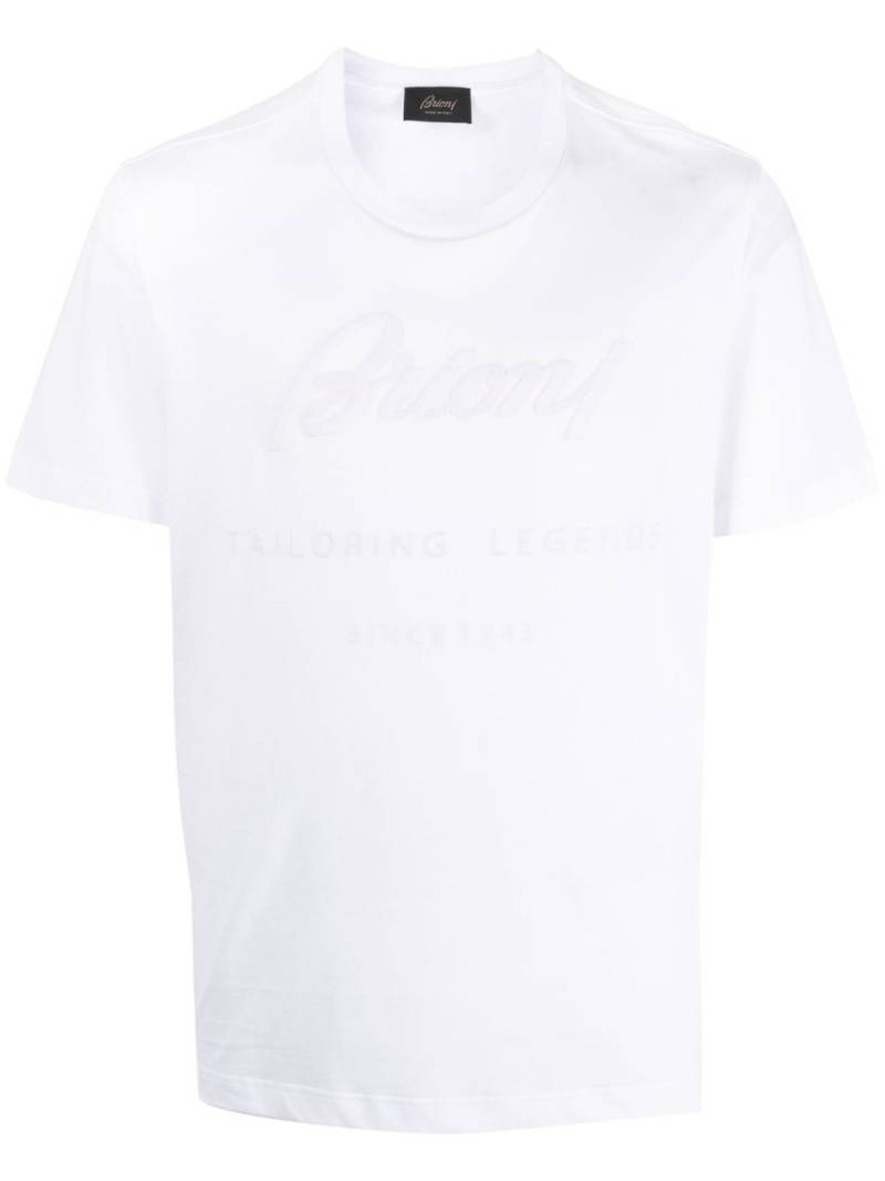 Brioni logo-appliqué cotton T-shirt - White von Brioni