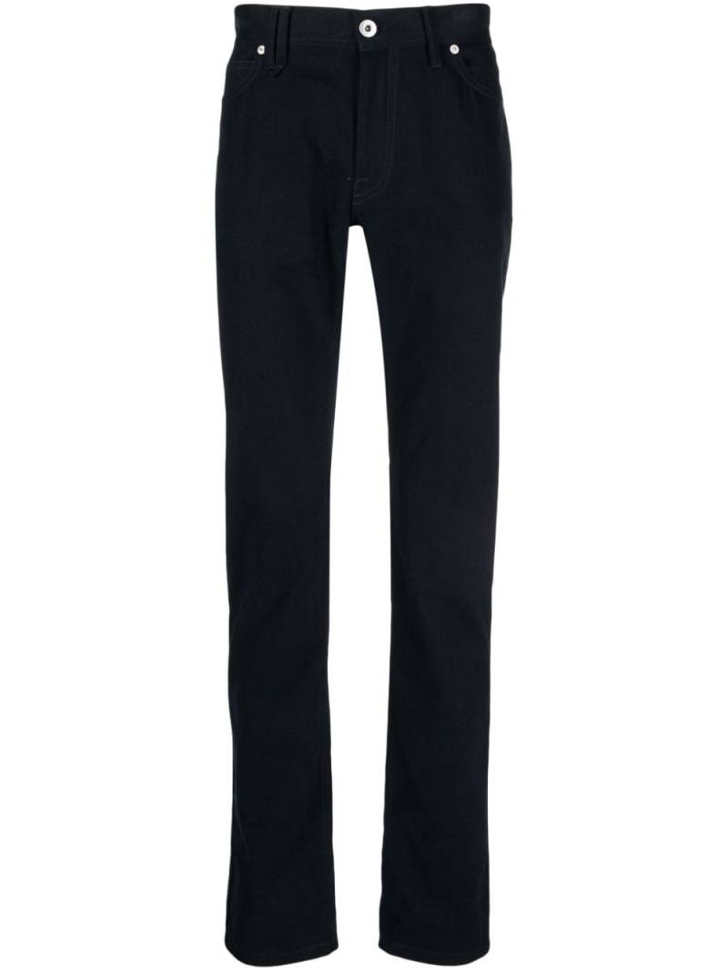 Brioni logo-appliqué straight-leg trousers - Blue von Brioni