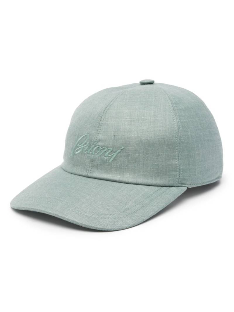 Brioni logo-embroidered cap - Green von Brioni