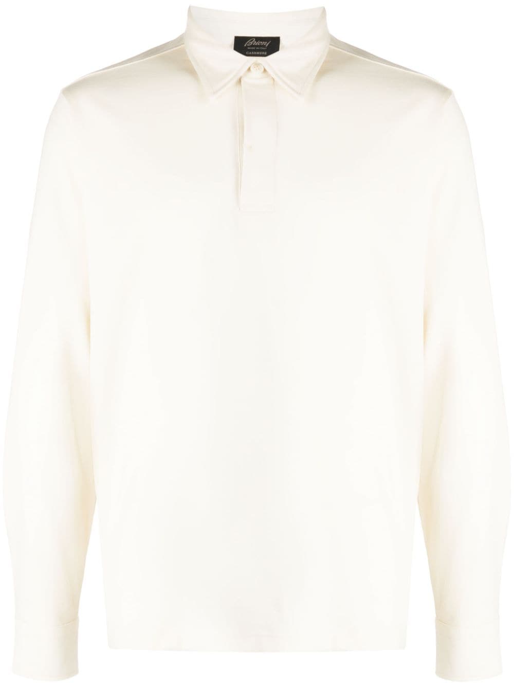 Brioni long-sleeved cotton polo shirt - White von Brioni