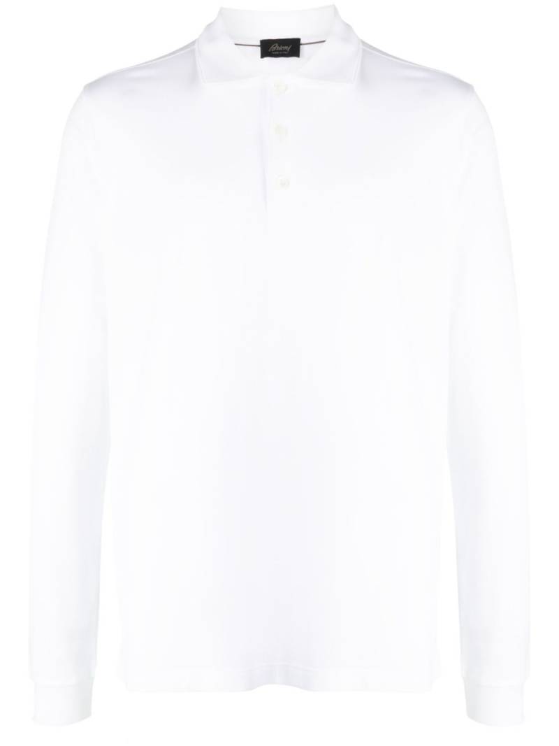 Brioni long-sleeved cotton polo shirt - White von Brioni