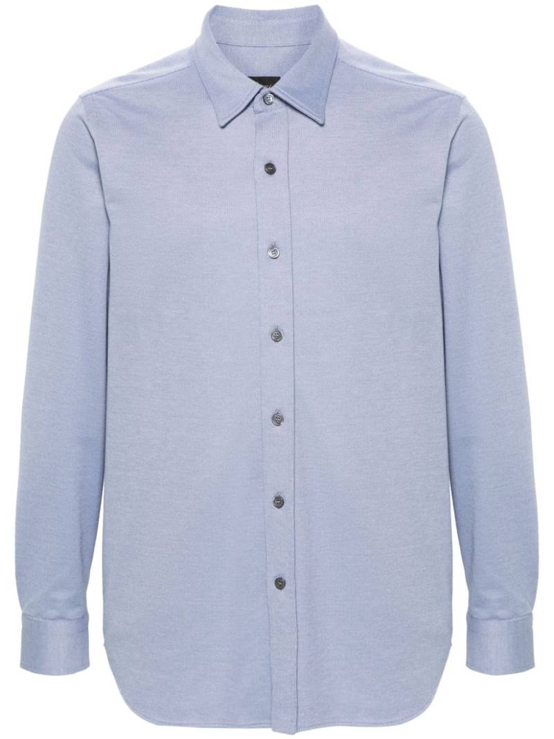 Brioni long-sleeves cotton shirt - Blue von Brioni