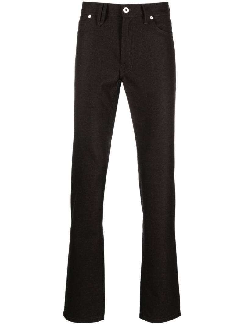 Brioni low-rise slim-fit tapered trousers - Brown von Brioni