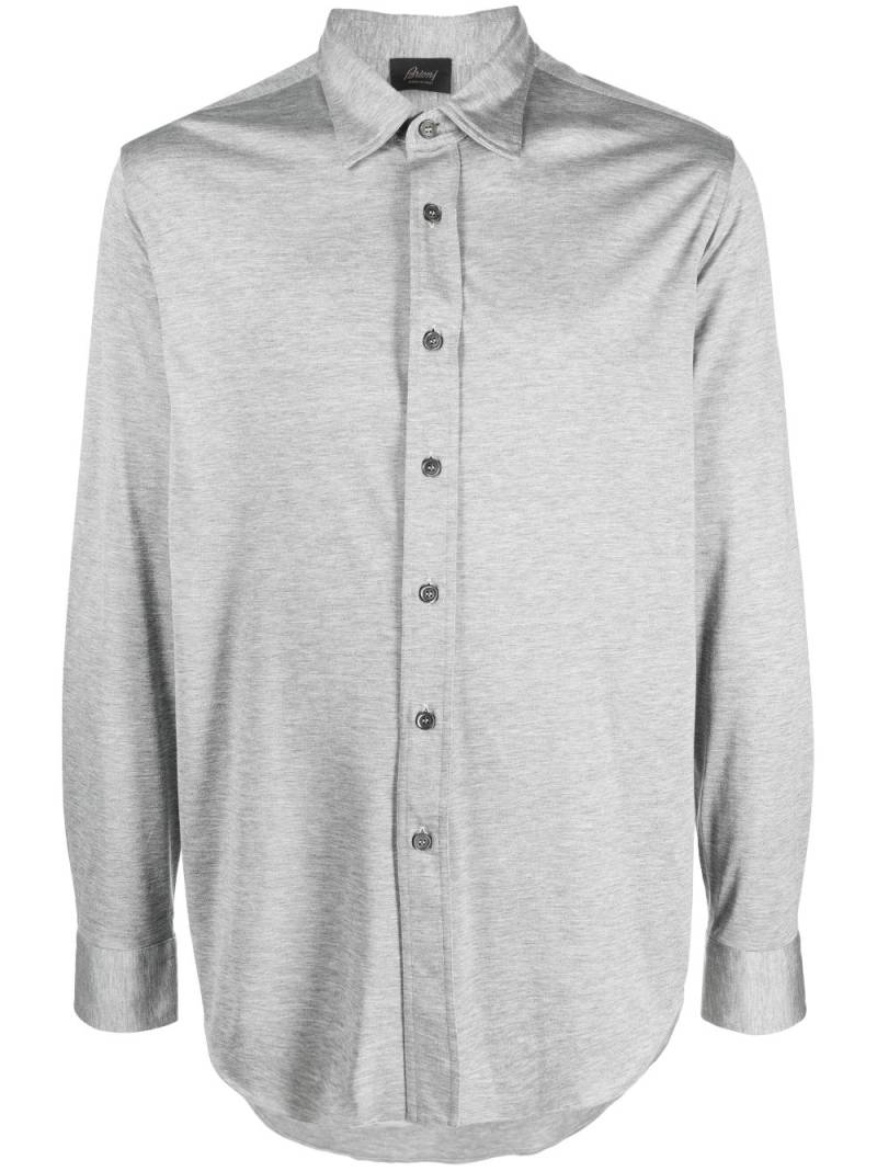 Brioni mélange-effect button shirt - Grey von Brioni