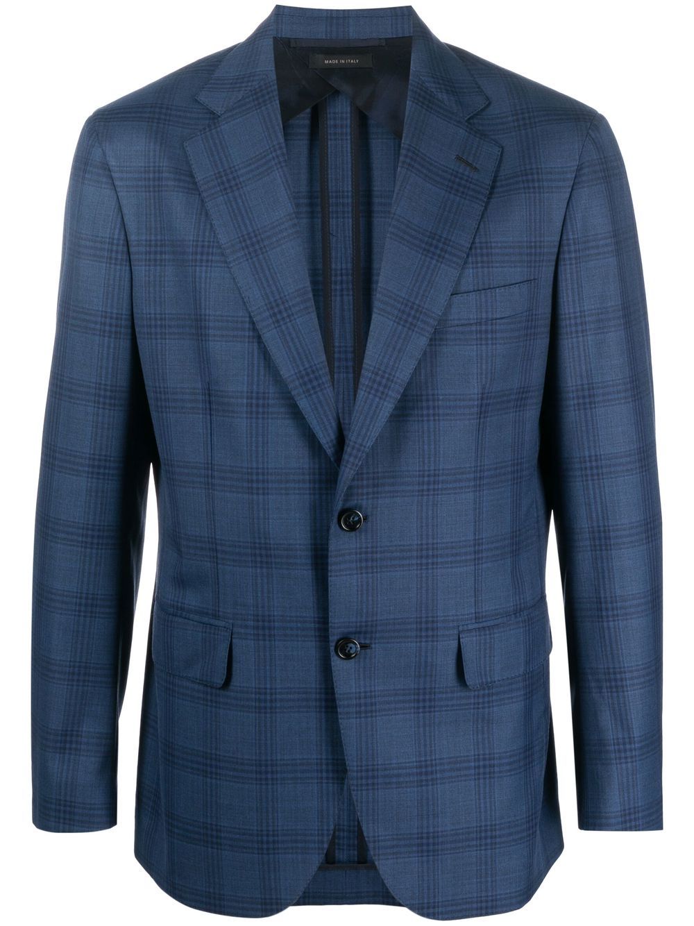 Brioni plaid notched-lapels blazer - Blue von Brioni