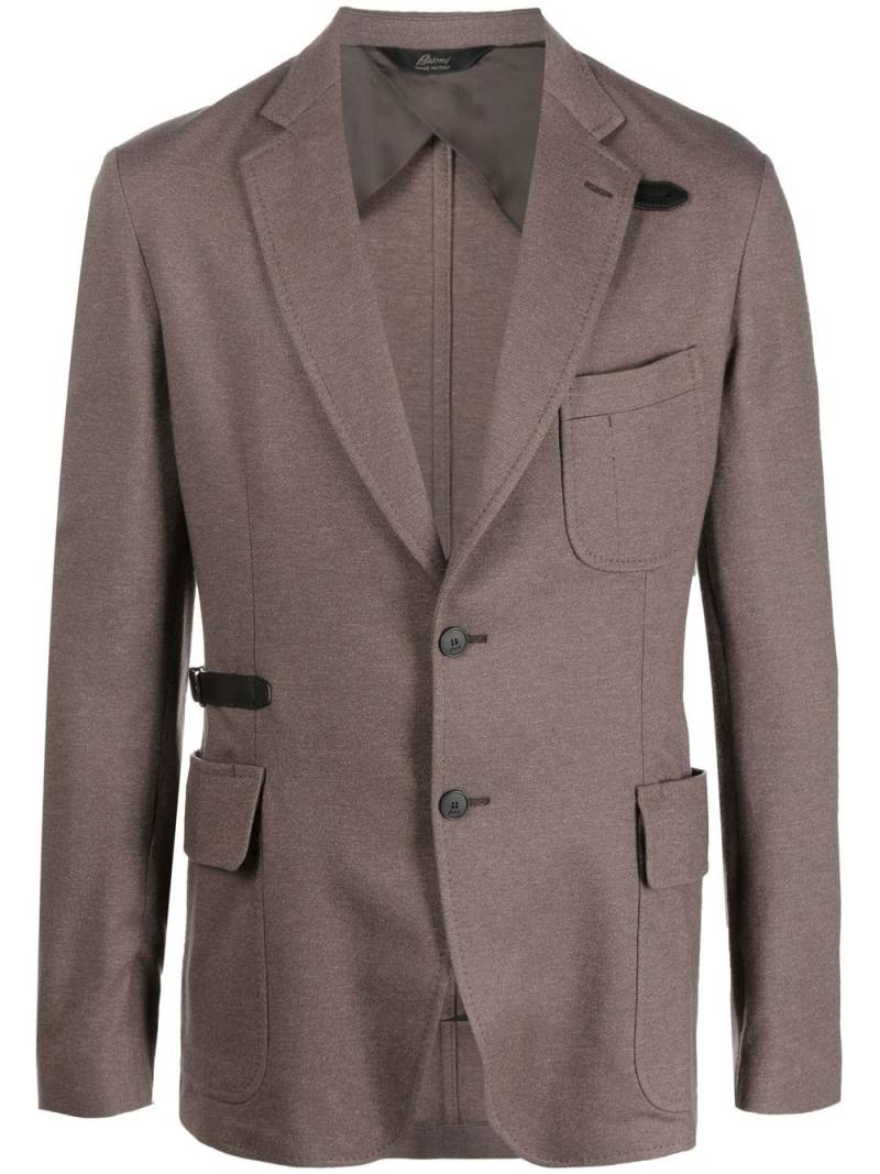 Brioni single-breasted button blazer - Brown von Brioni