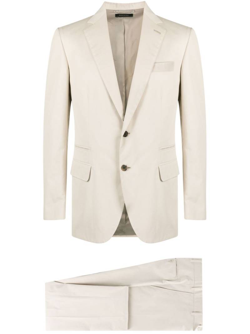 Brioni single-breasted cotton-cashmere suit - Neutrals von Brioni