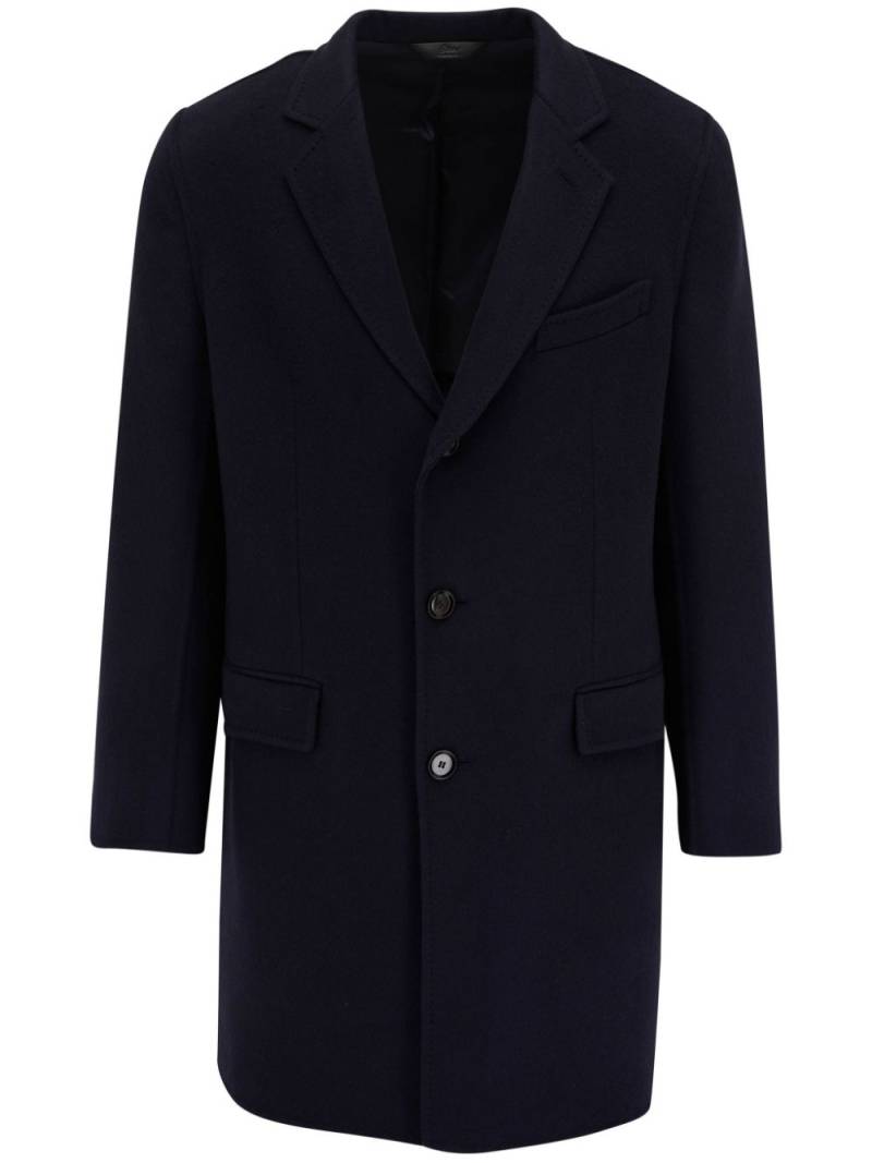 Brioni single-breasted wool blend coat - Blue von Brioni