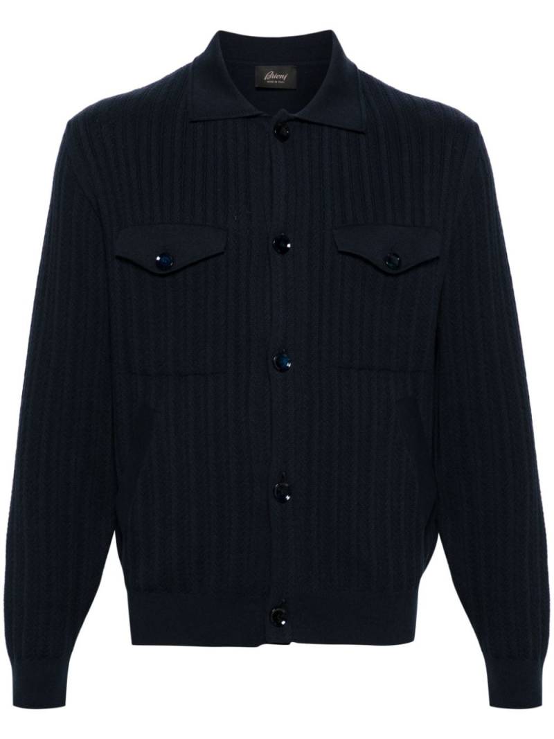 Brioni spread-collar buttoned cardigan - Blue von Brioni